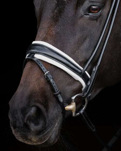 Bridle Rolled-Stitched - Matte Black - White Padding| No. 103