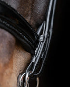 Double Bridle Rolled-Stitched – Patent Black Crystal | No. 150