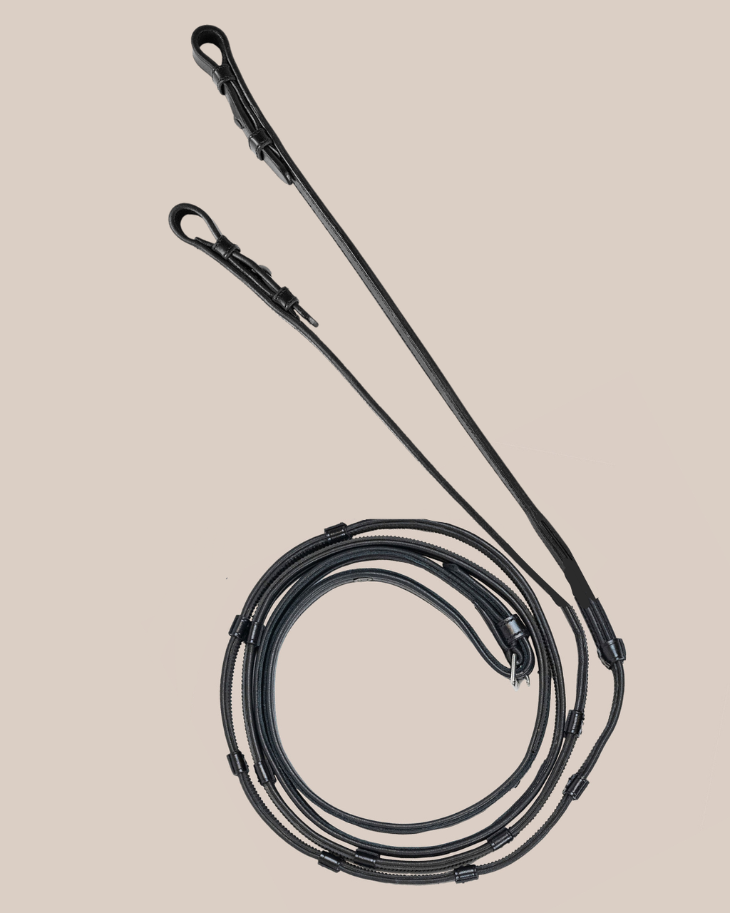 Flat Super Grip Reins with Stops (Black) | No. 39