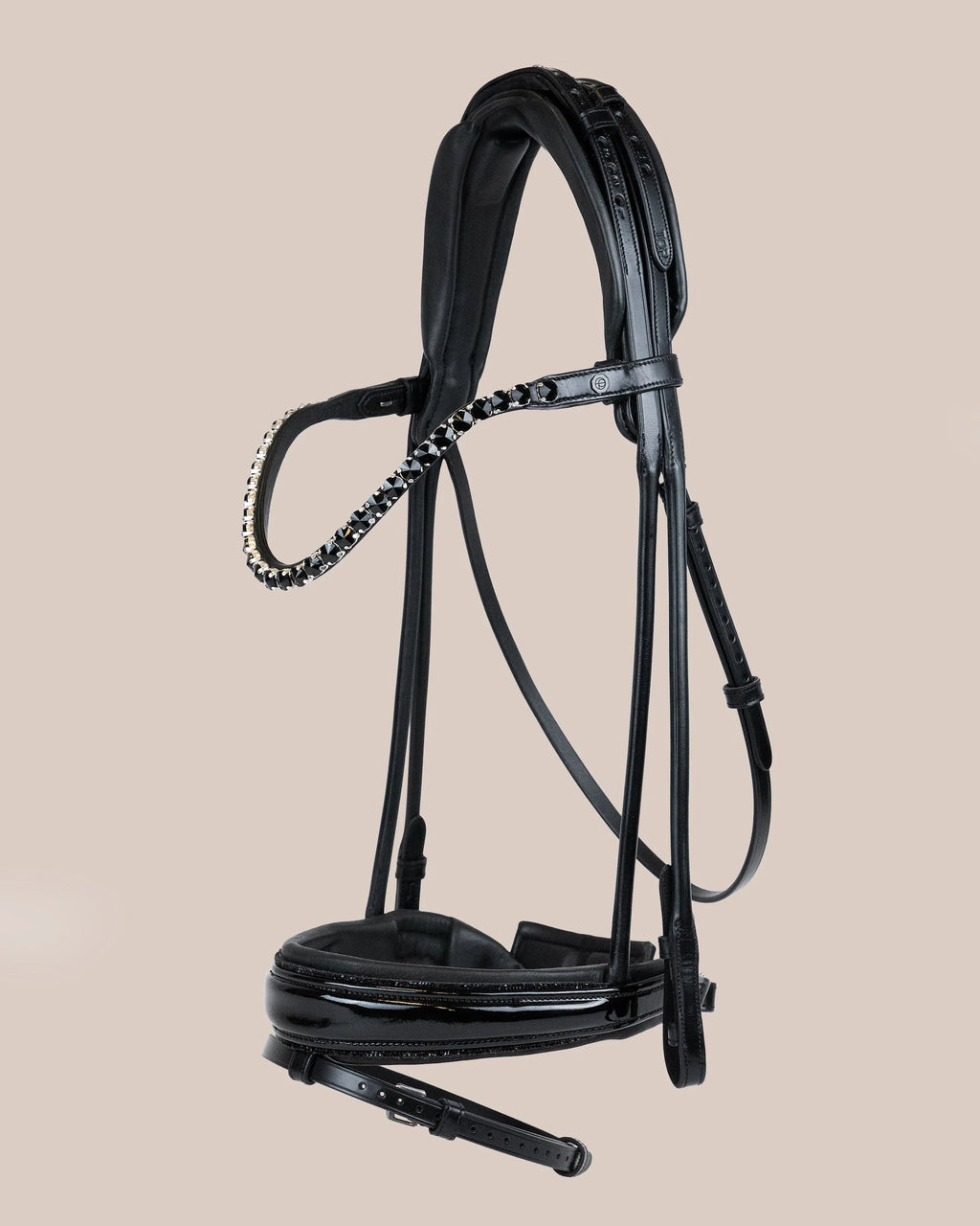 Bridle Rolled-Stitched – Patent Black Crystal | No. 100