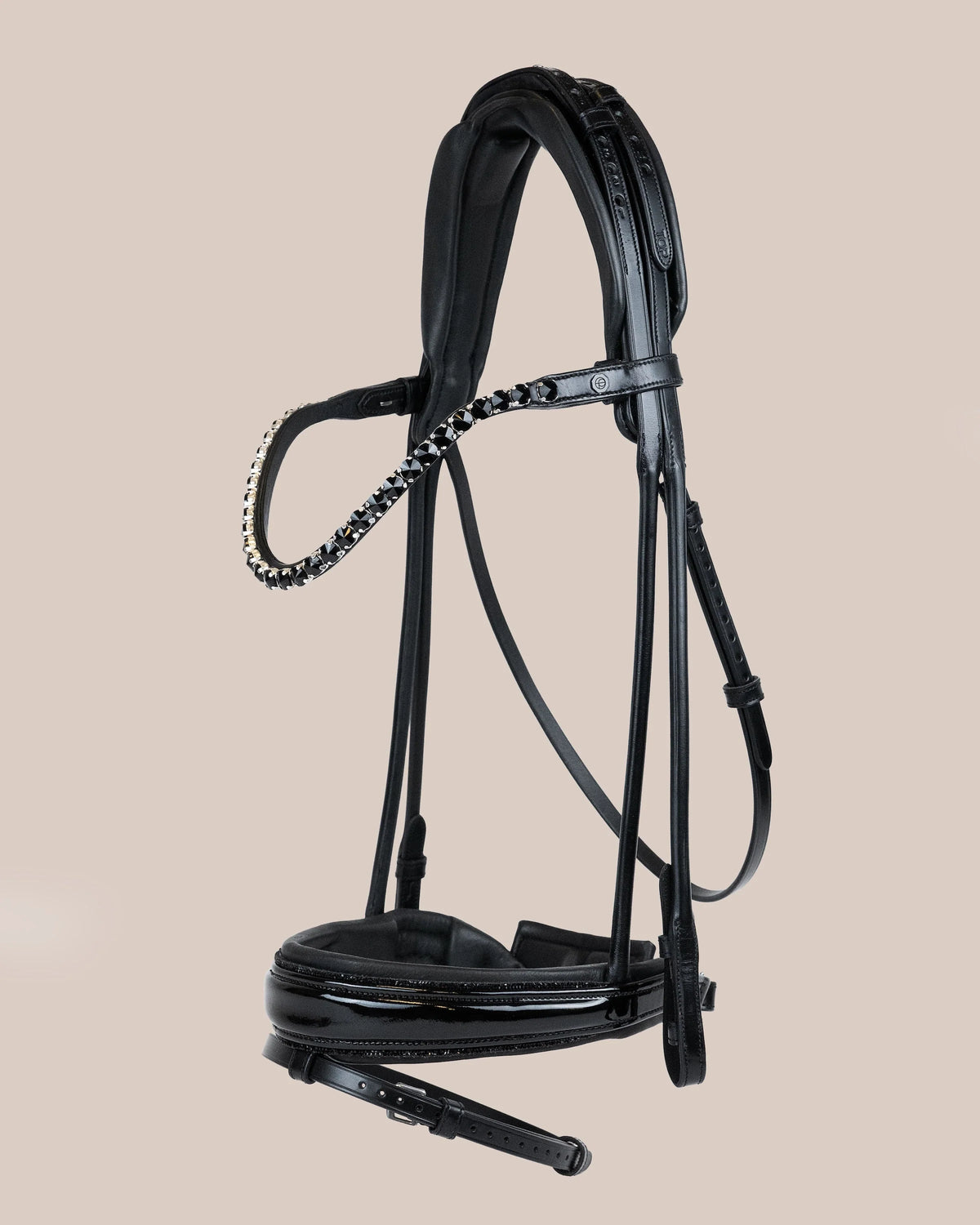 Bridle Rolled-Stitched – Patent Black Crystal | No. 100
