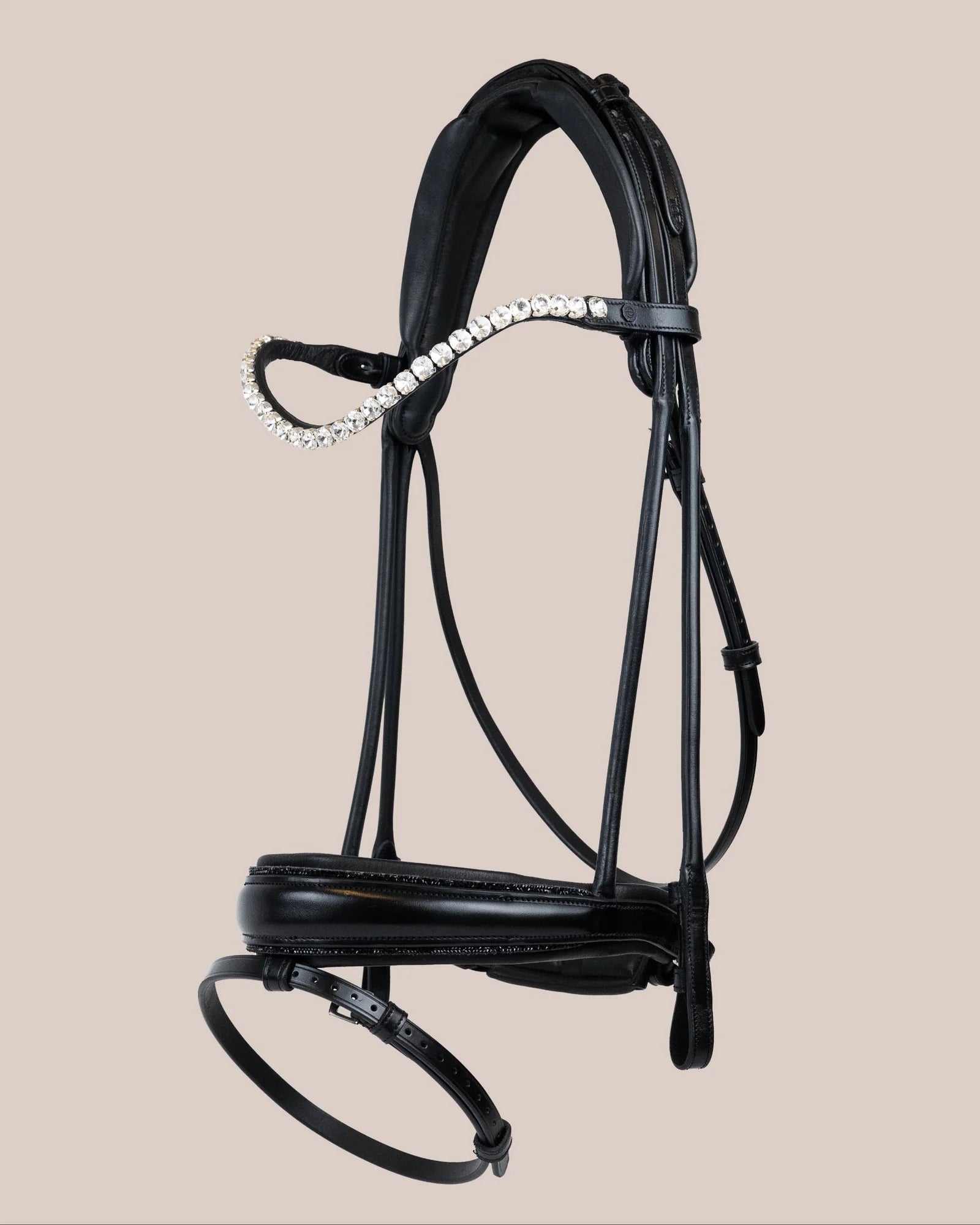 Bridle Rolled-Stitched – Matte Black Crystal | No. 105