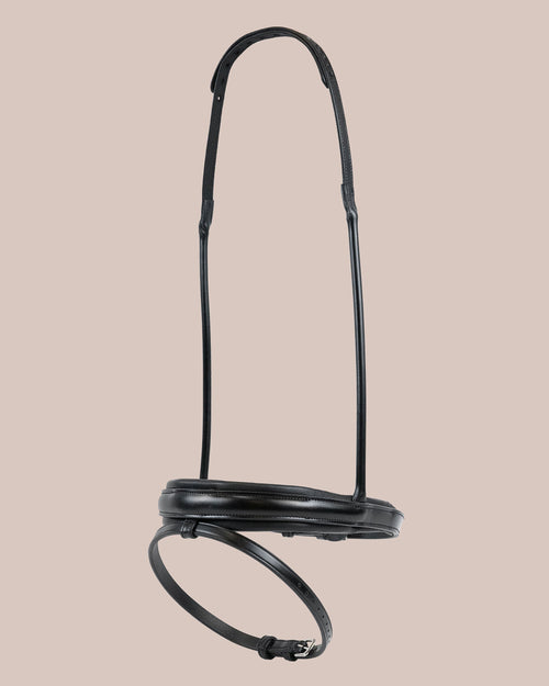 Pony/Native Round-Stitched Dressage Noseband (Black) | No. 101