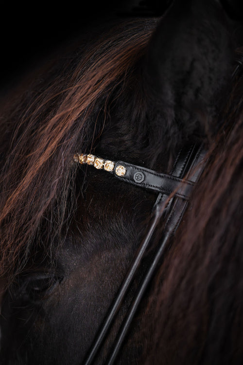 Light Colorado Topaz Crystal Browband (8 mm) (Black) | No. 60