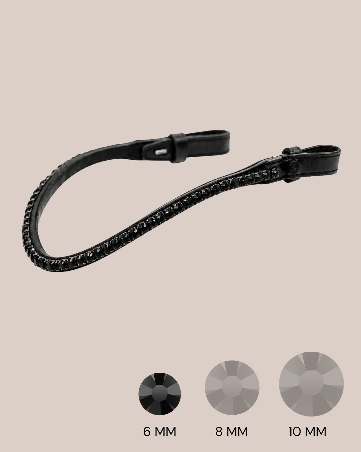 Jet Black Crystal Browband (6 mm) (Black) | No. 2F