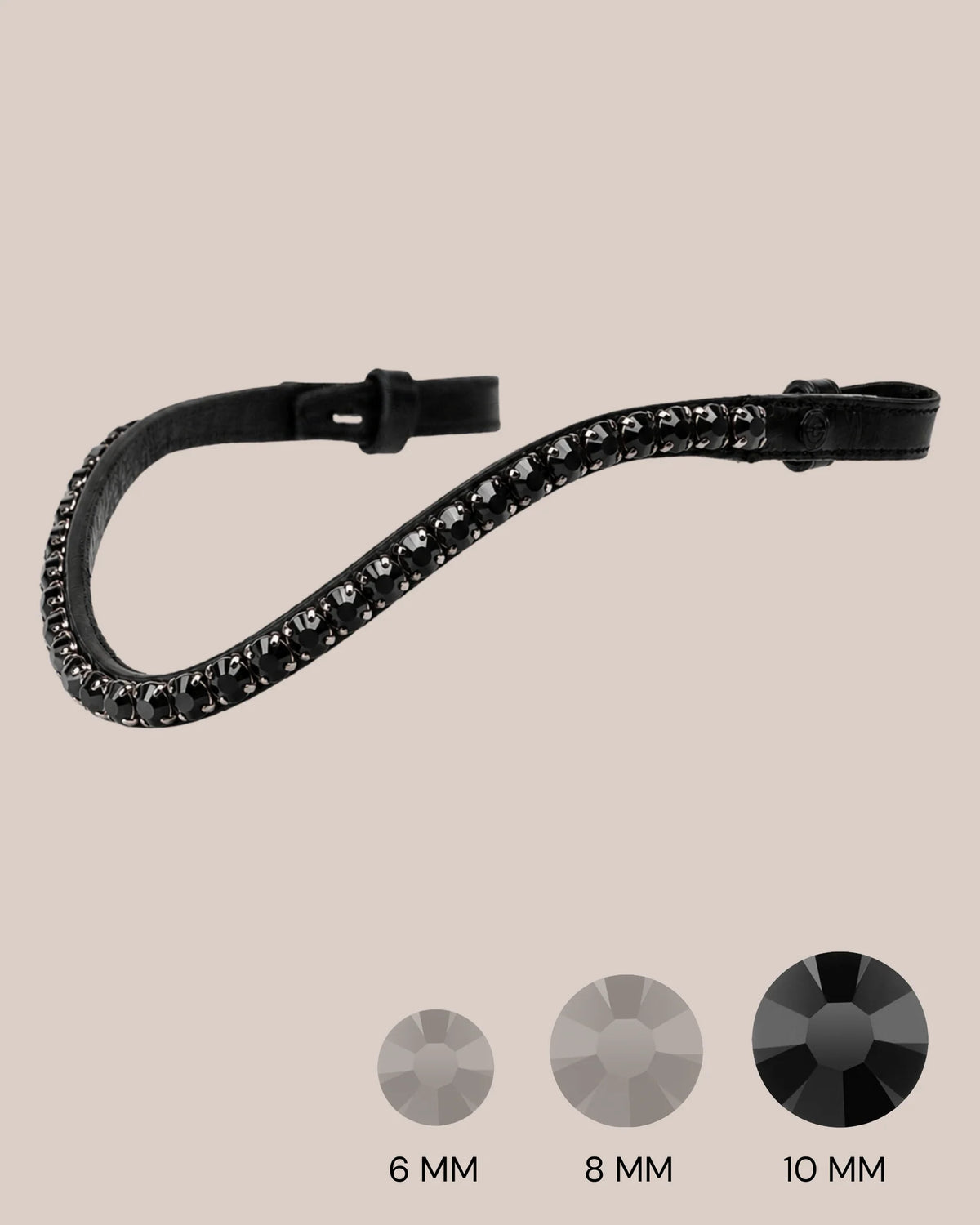 Jet Black Crystal Browband (10 mm) (Black) | No. 2S