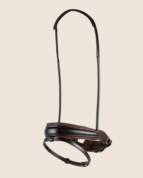 Round-Stitched Dressage Noseband (Brown) | No. 100