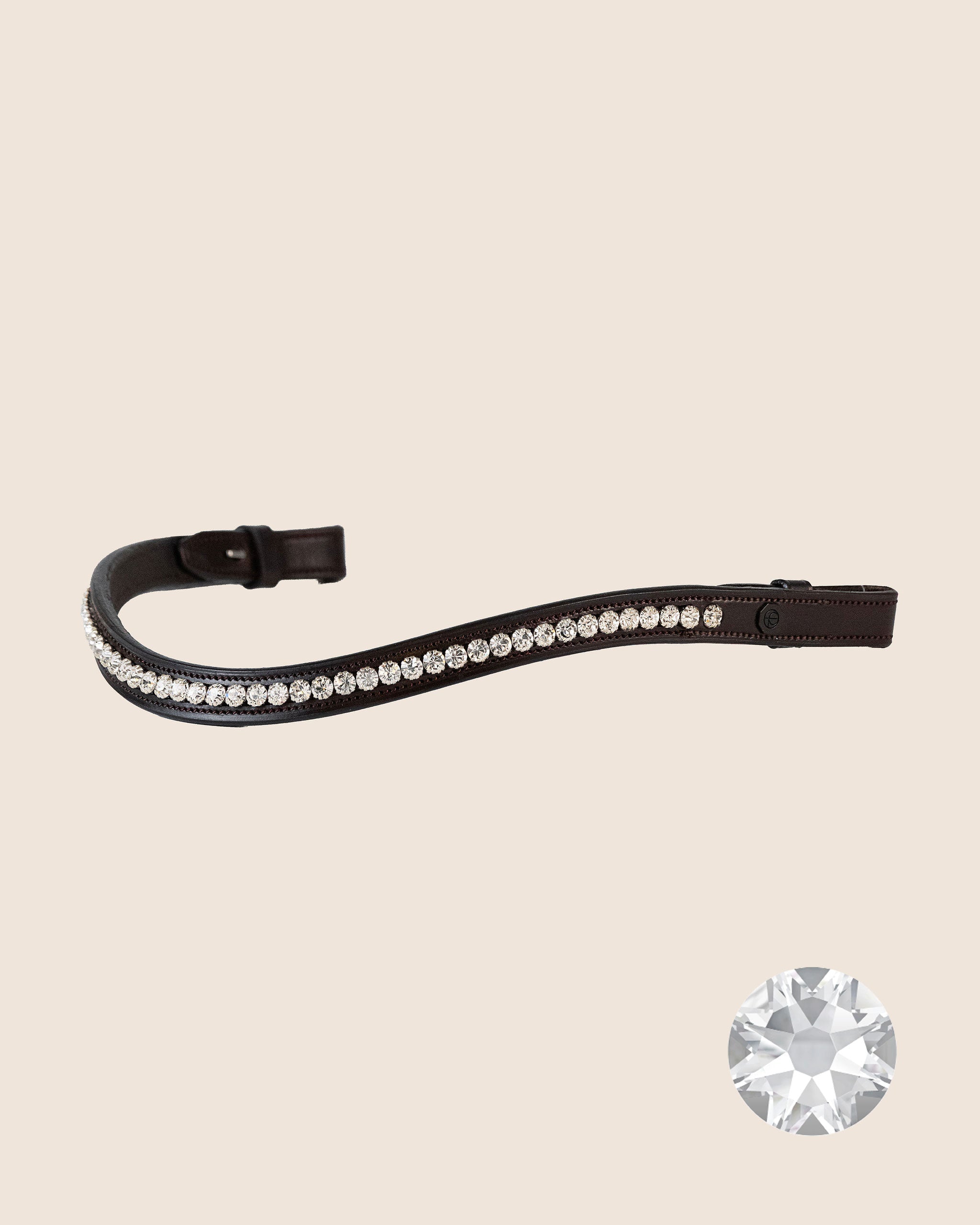 Crystal Clear Browband (6 mm) (Brown) | No. 52