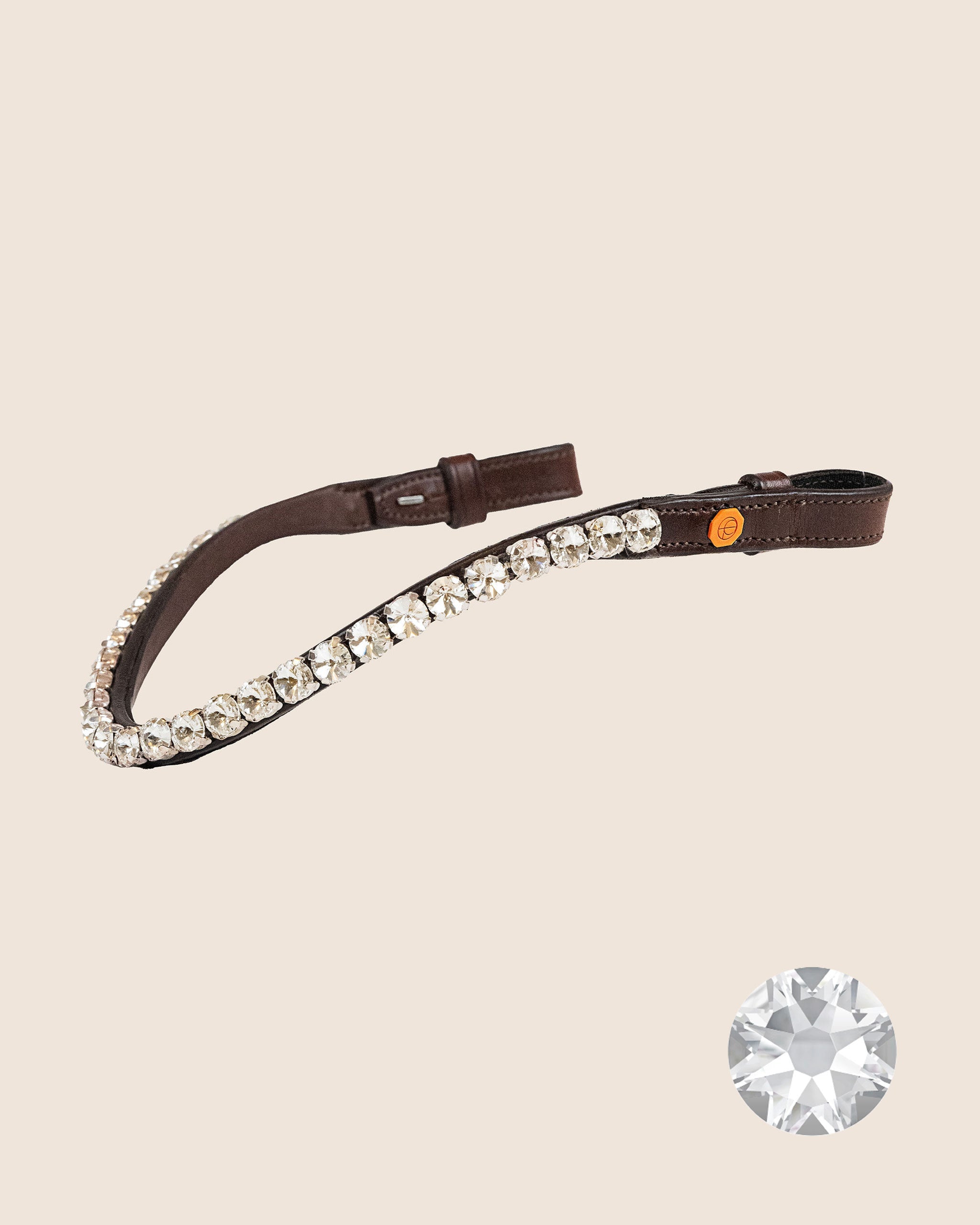 Crystal Clear Browband (10 mm) (Brown) | No. 62