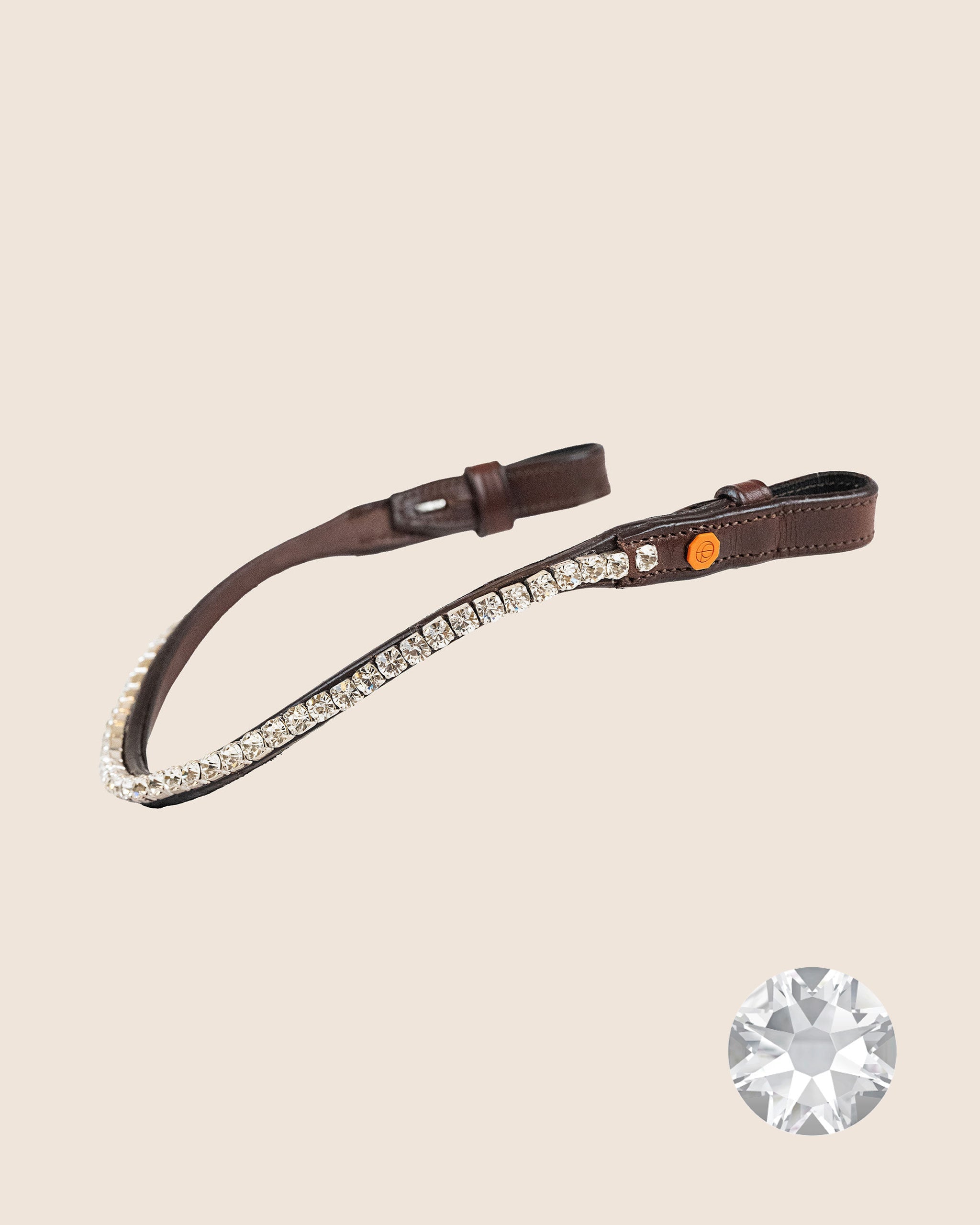Crystal Clear Browband (6 mm) (Brown) | No. 63