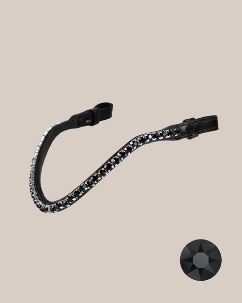 Jet Black Crystal Browband (8 mm) (Black) | No. 53