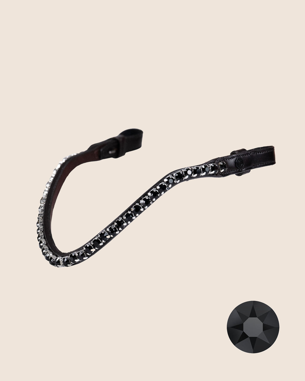 Jet Black Crystal Browband (8 mm) (Brown) | No. 53