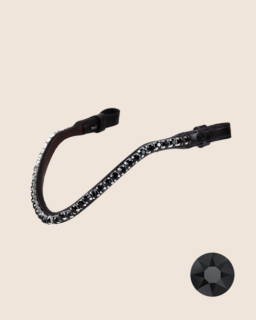 Jet Black Crystal Browband (8 mm) (Brown) | No. 53