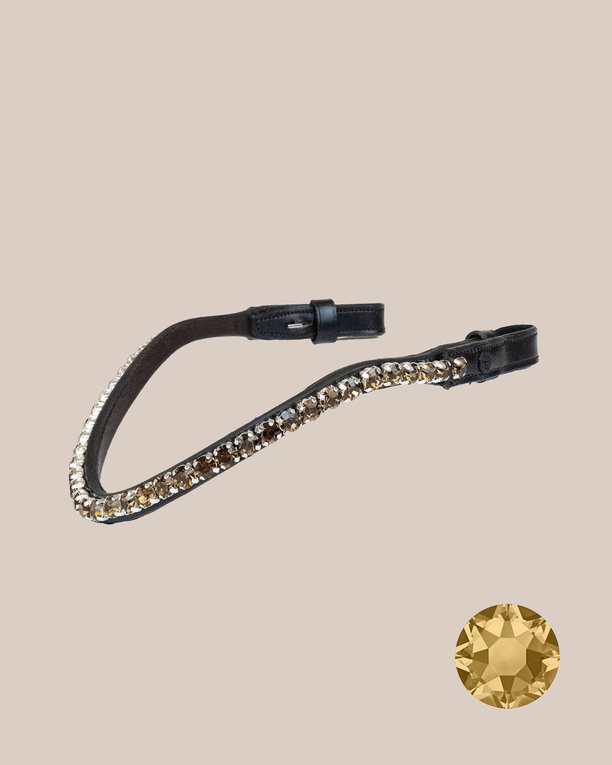 Light Colorado Topaz Crystal Browband (8 mm) (Black) | No. 53