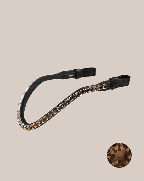 Smoked Topaz Crystal Browband – 8 mm Stones (Black) | No. 60