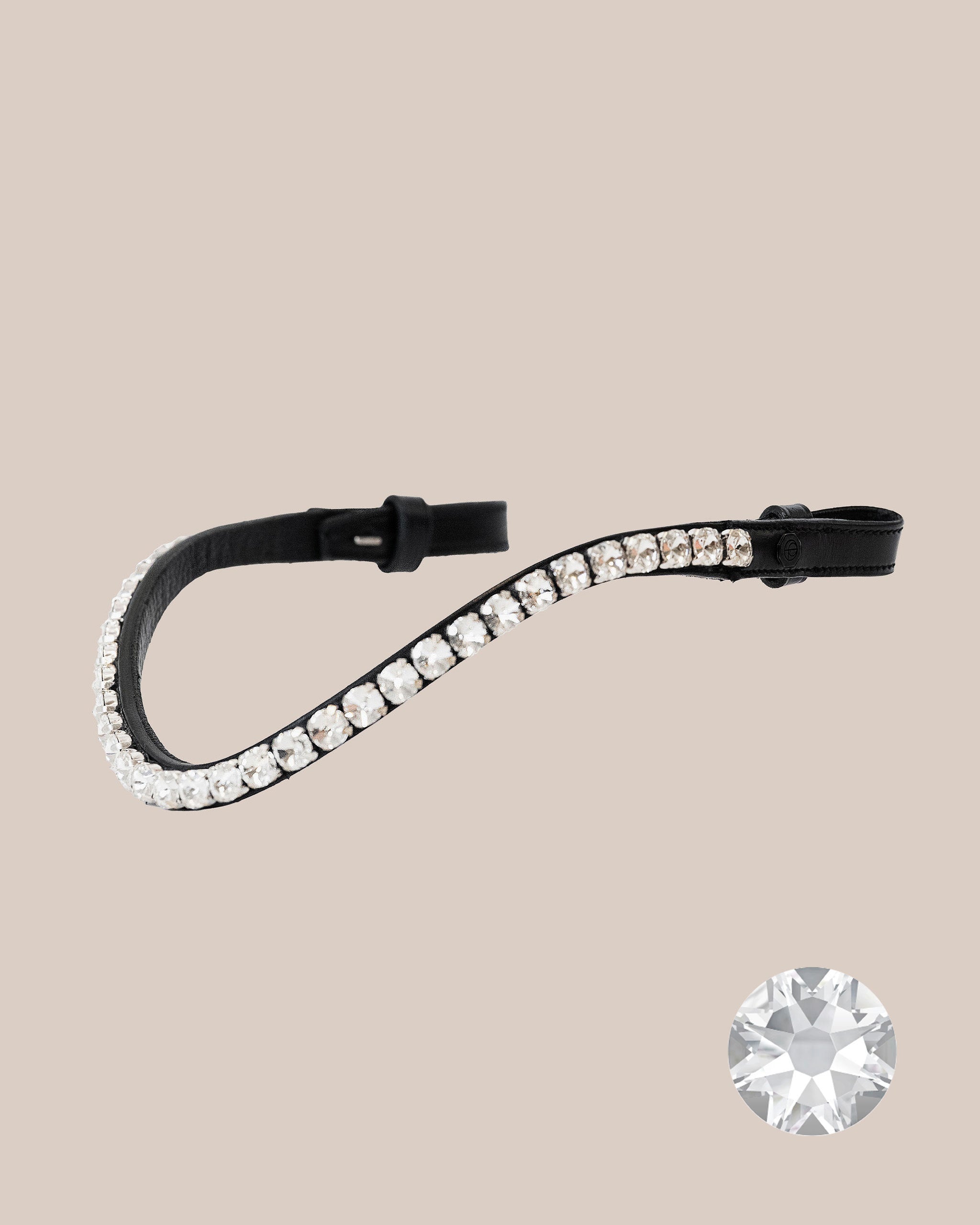 Crystal Clear Browband (10 mm) (Black) | No. 60