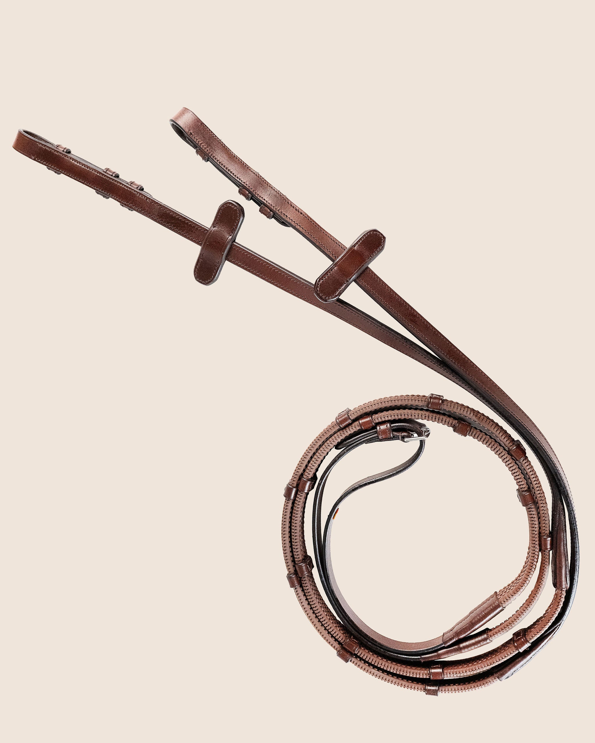 Rubber Reins with Stops (Brown) | No. 34