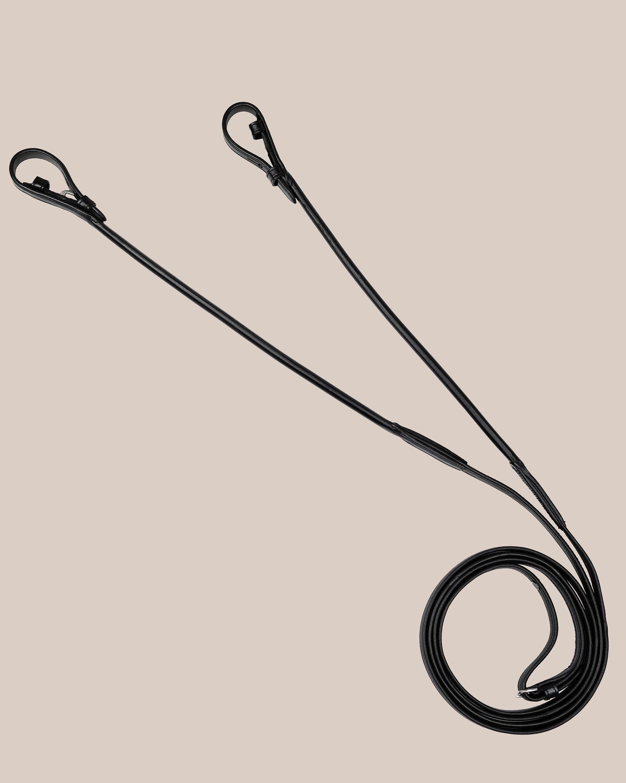 Round-Stitched Softy Reins (Black) | No. 36