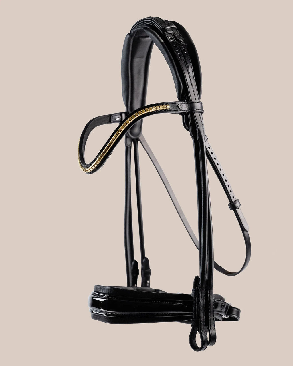 Double Bridle Rolled-Stitched – Patent Black | No. 154