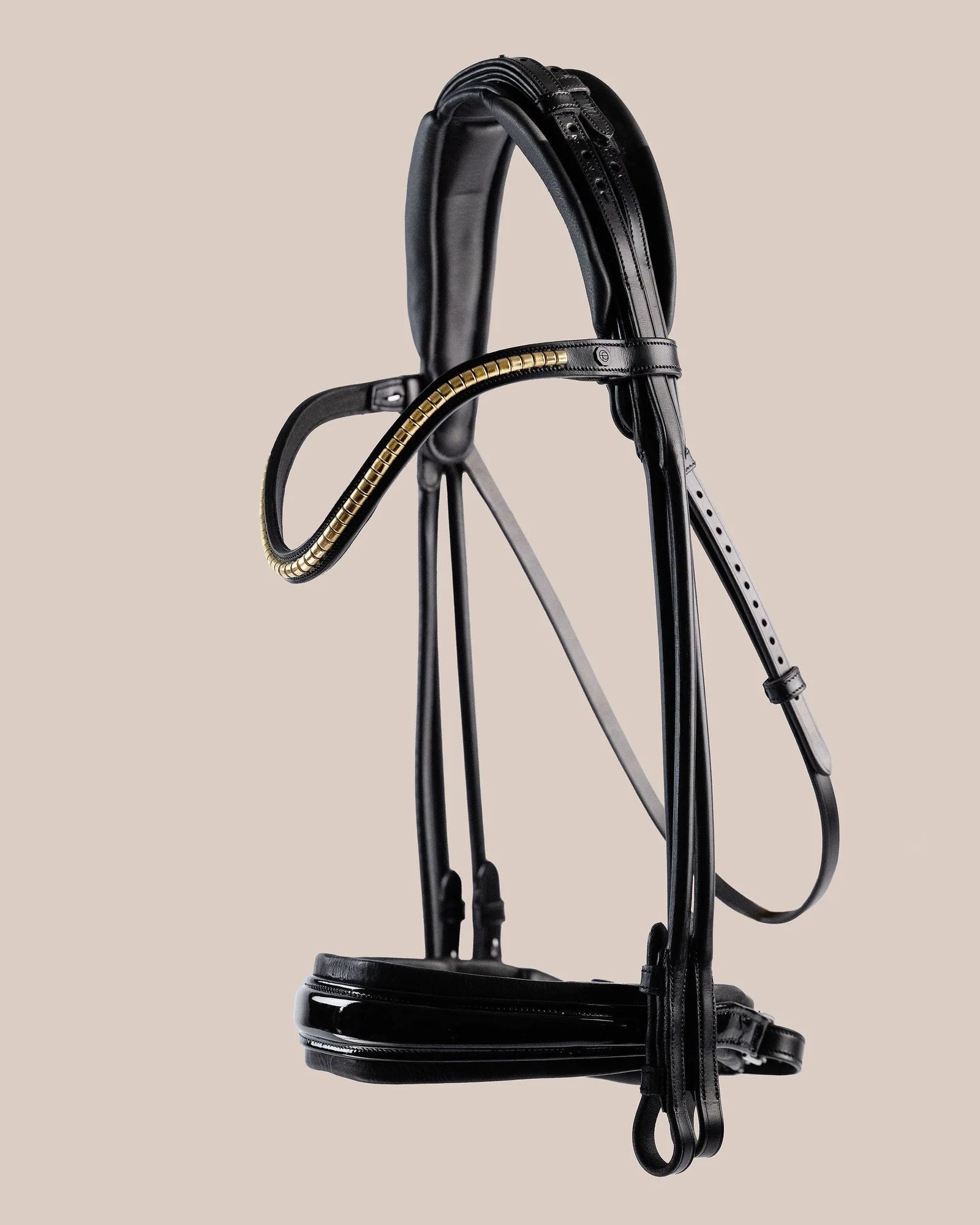 Double Bridle Rolled-Stitched – Patent Black | No. 154
