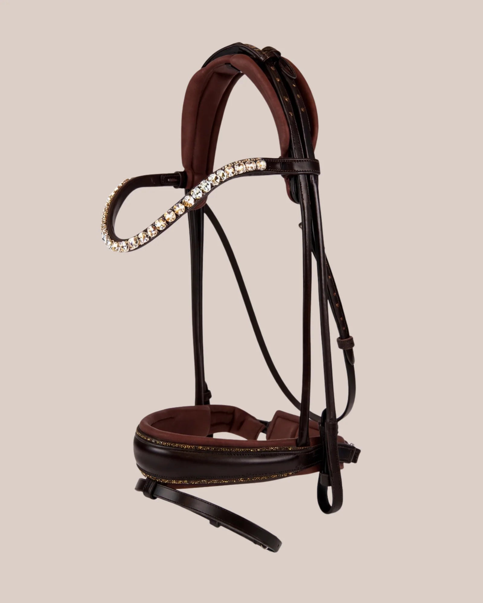 Bridle Rolled-Stitched – Matte Brown Crystal | No. 106