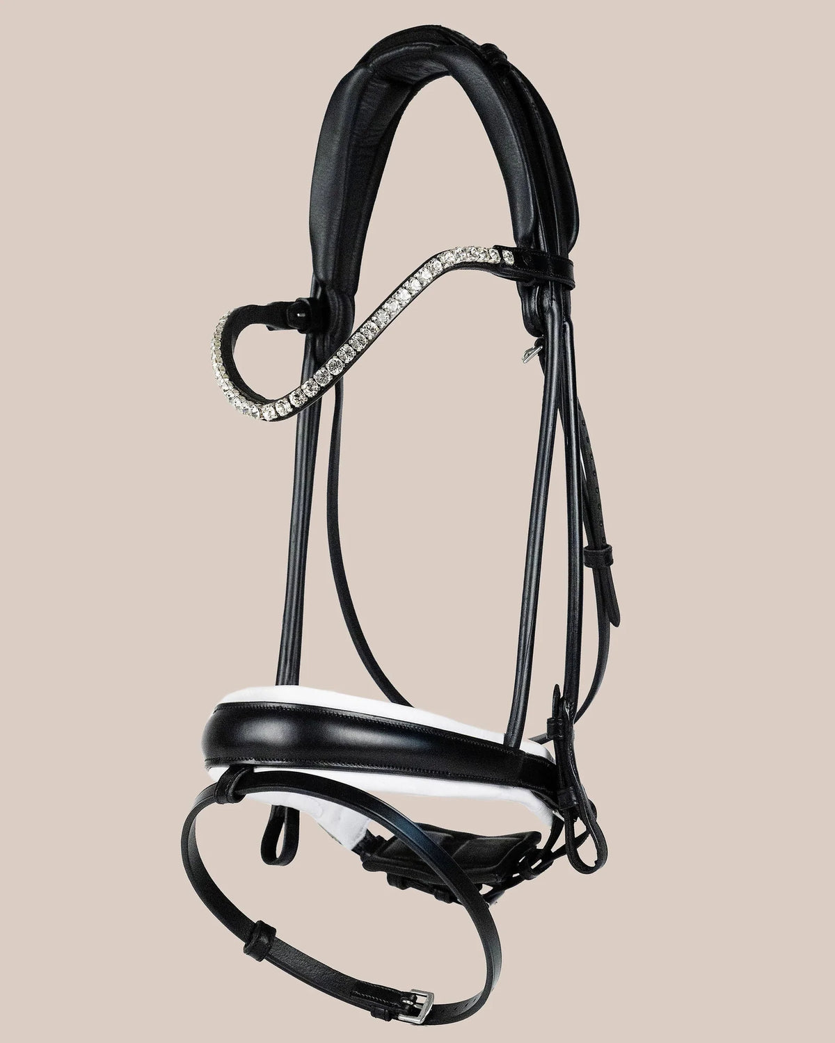 Bridle Rolled-Stitched - Matte Black - White Padding | No. 103
