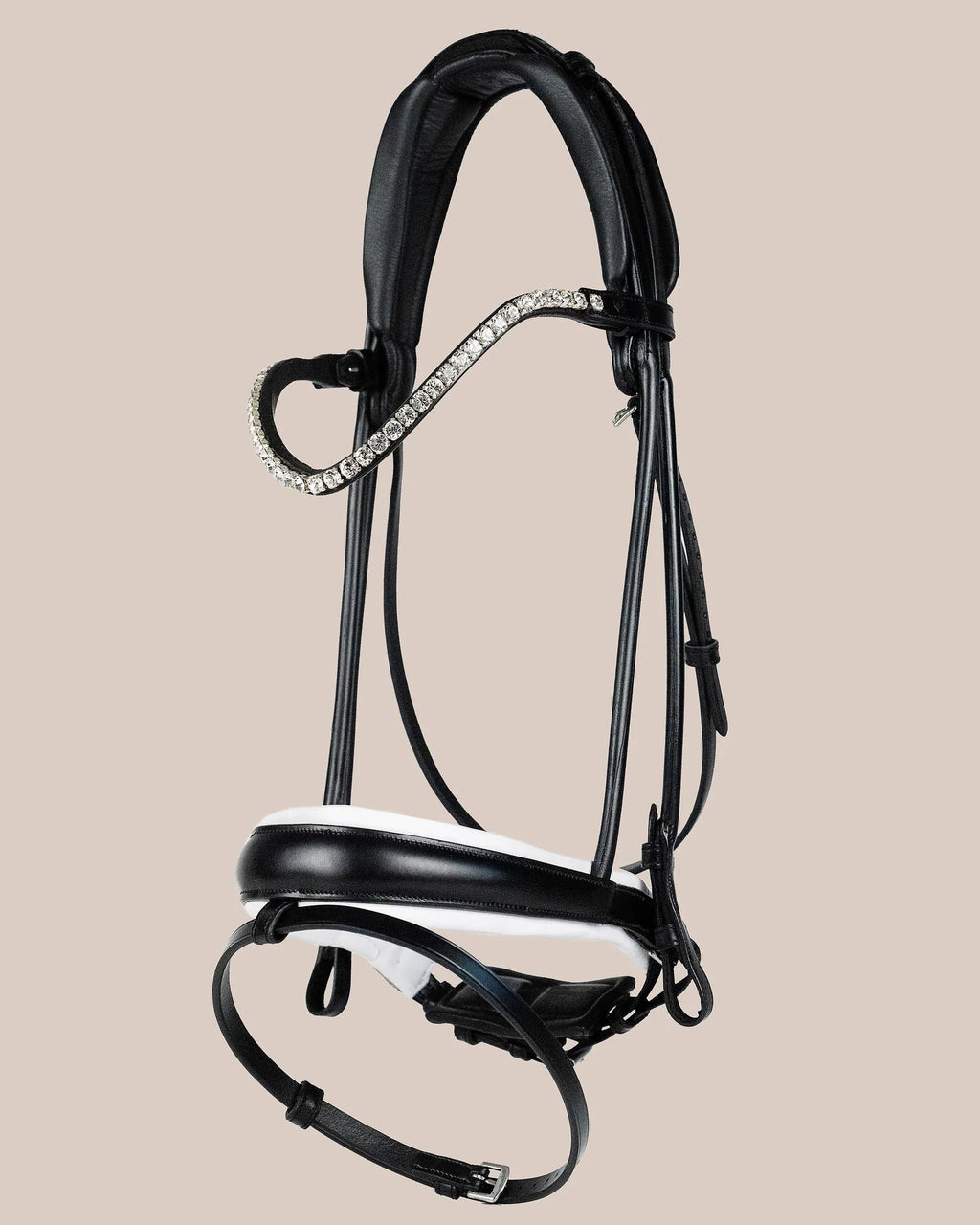 Bridle Rolled-Stitched - Matte Black - White Padding| No. 103