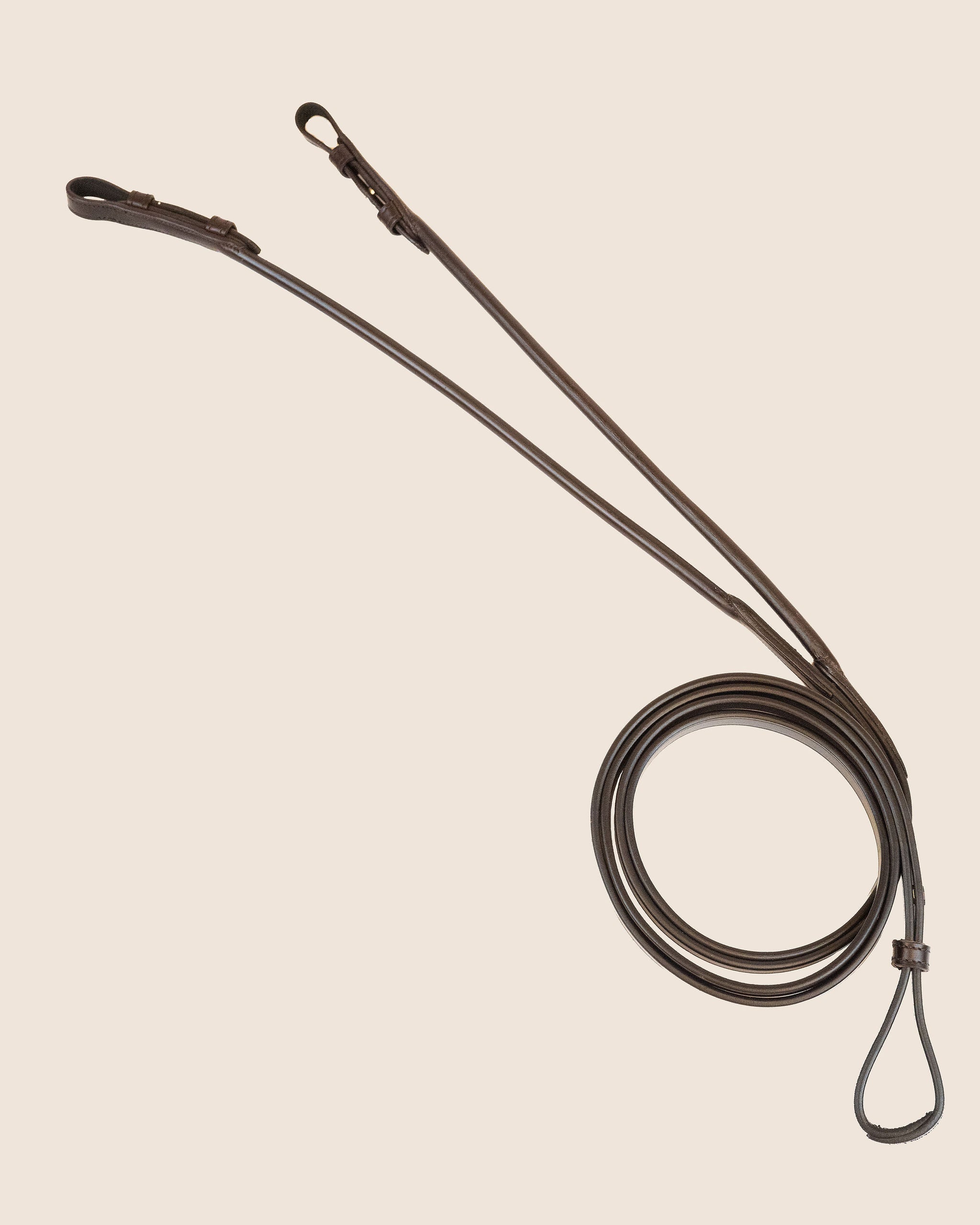 Round-Stitched Curb Reins (Brown) | No. 33
