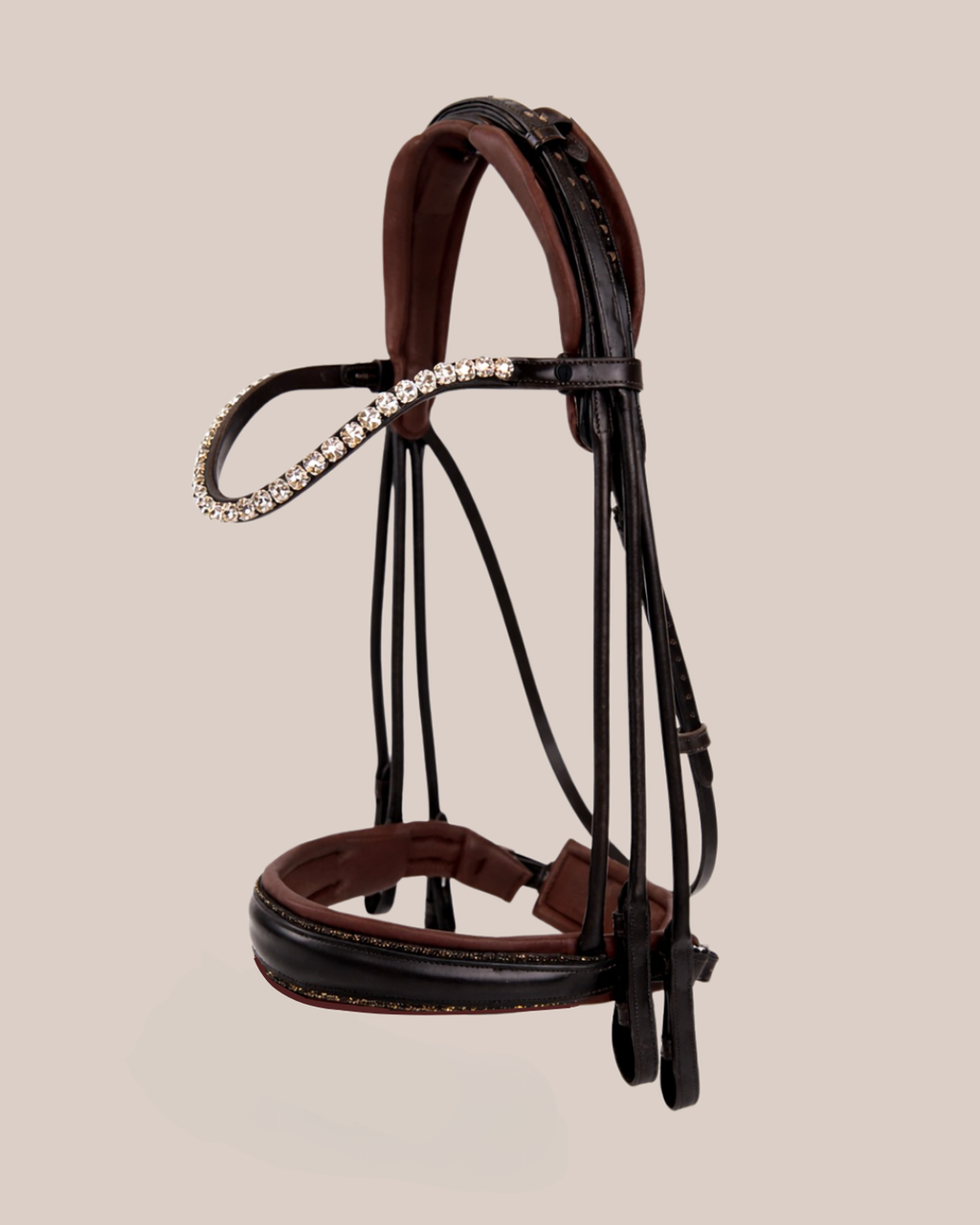 Matte Crystal Double Bridle – Brown | No. 03