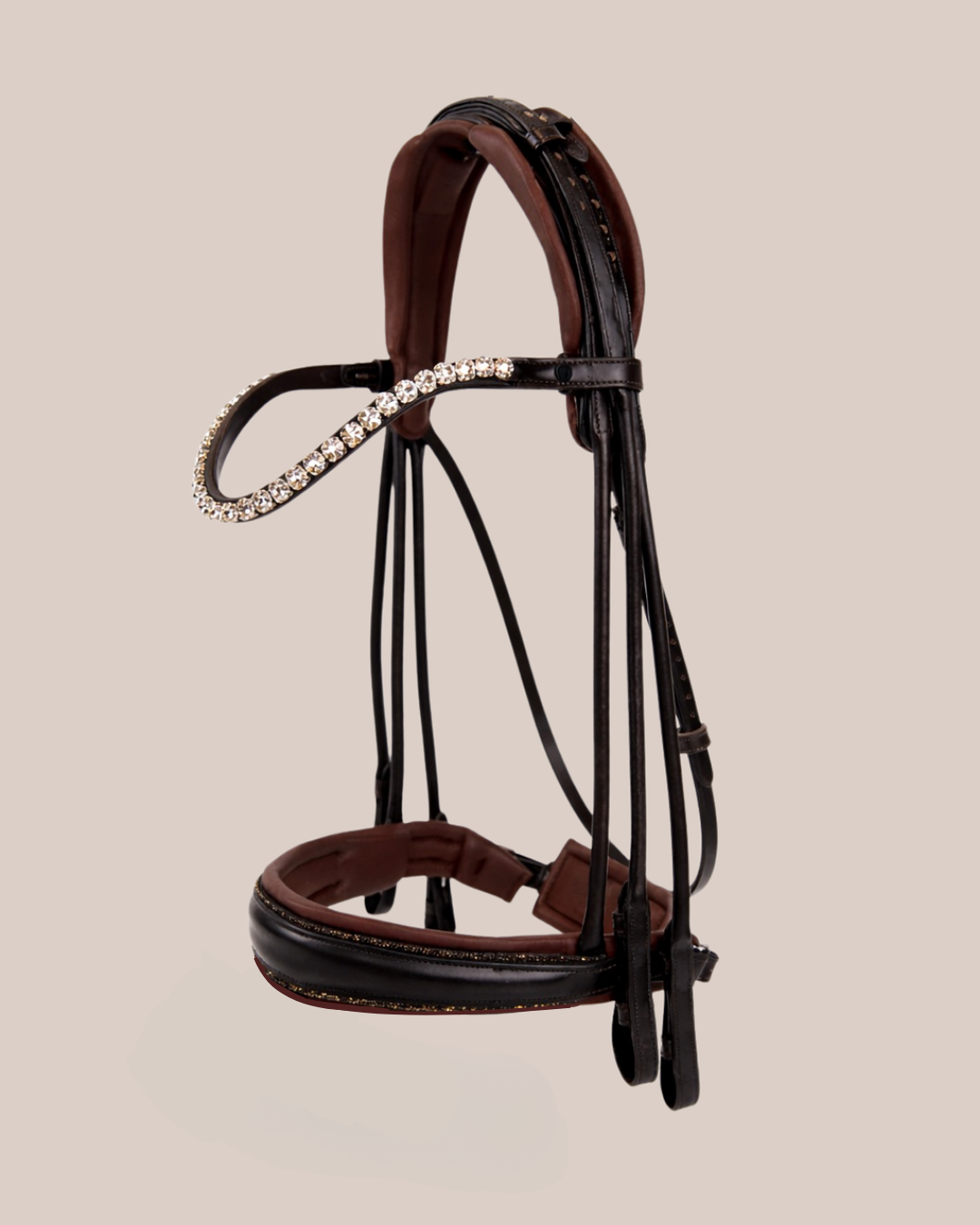 Matte Crystal Double Bridle – Brown | No. 03