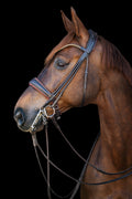 Double Bridle Rolled-Stitched – Matte Brown Crystal | No. 156
