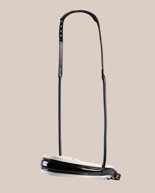 Patent Leather Noseband with White Padding (Black) | No. 100