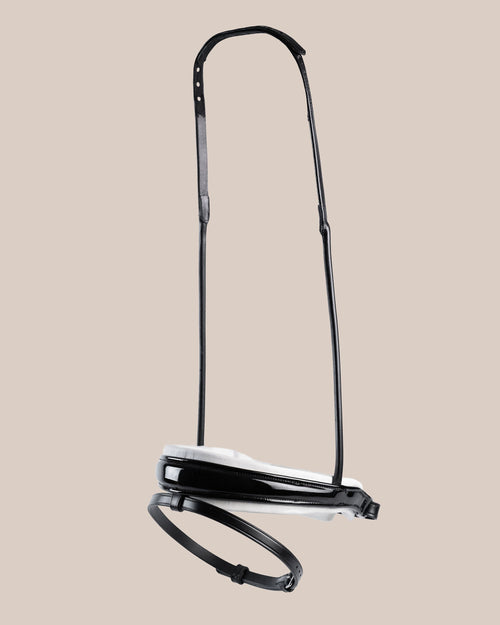 Patent Leather Noseband with White Padding (Black) | No. 100