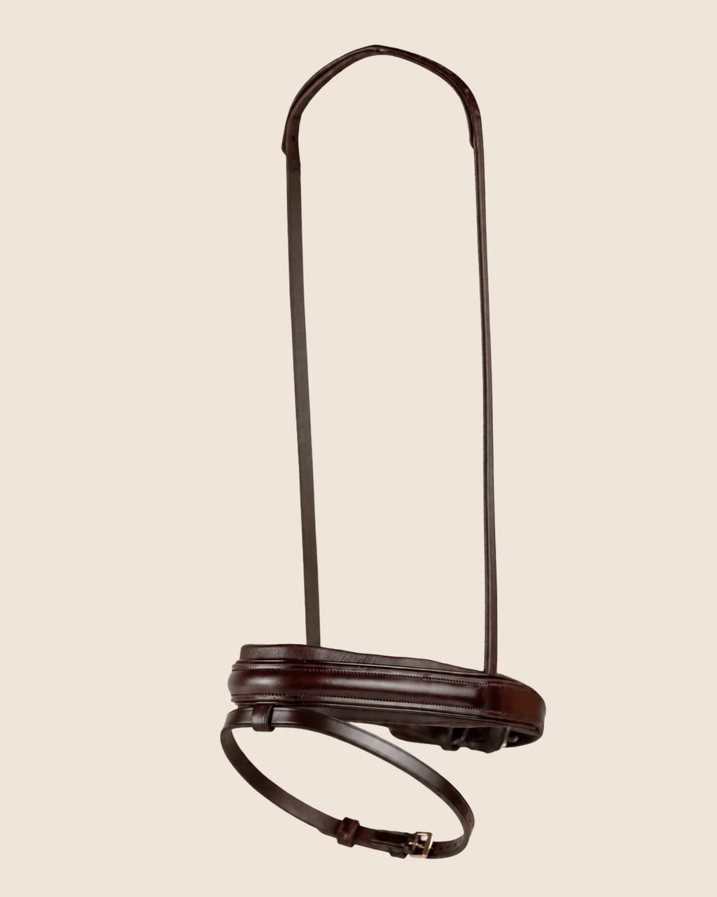 Dressage Noseband - Flat Leather (Brown) | No. 91