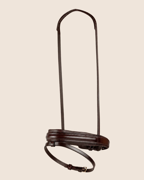 Dressage Noseband - Flat Leather (Brown) | No. 91