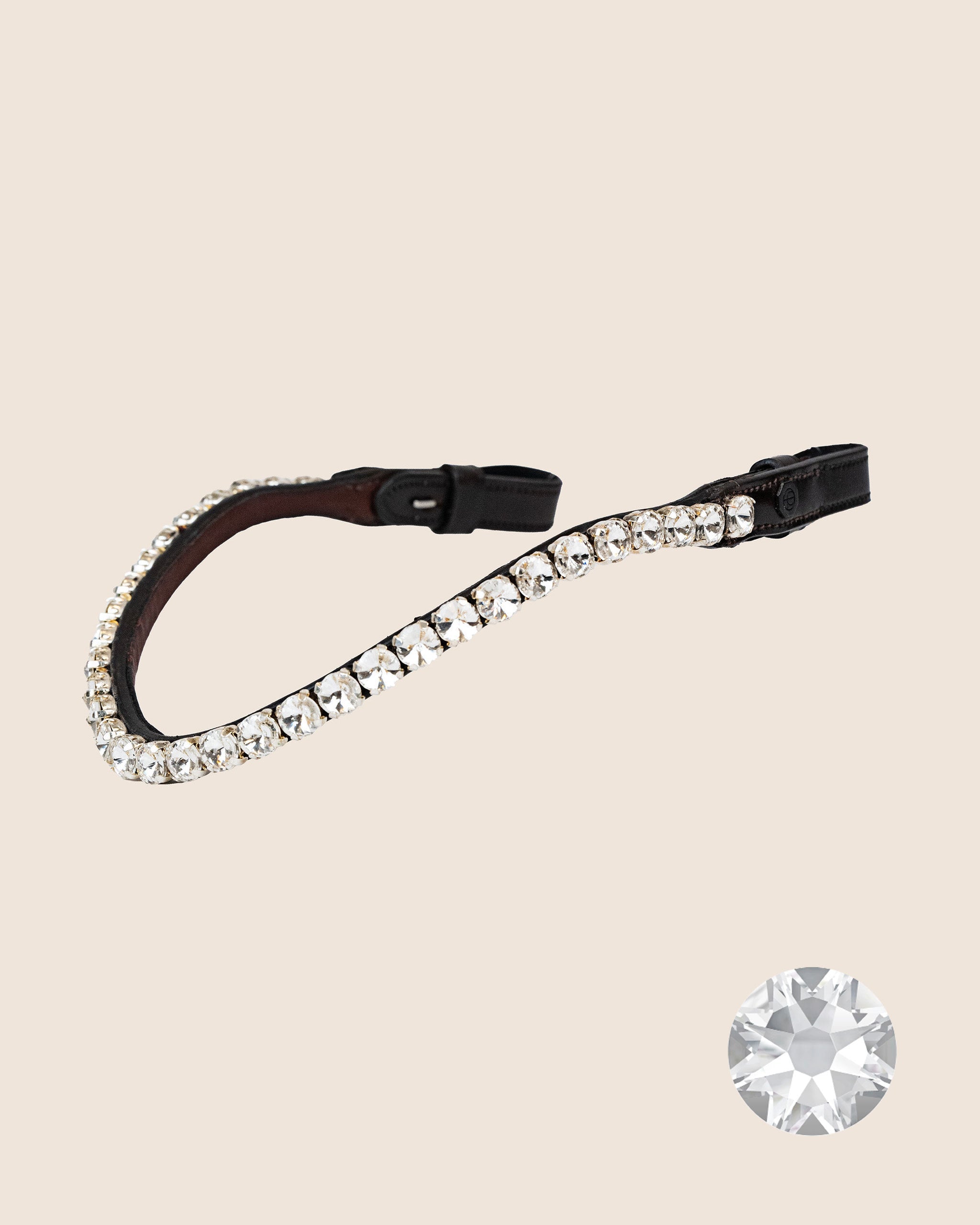 Crystal Clear Browband (10 mm) (Brown) | No. 60