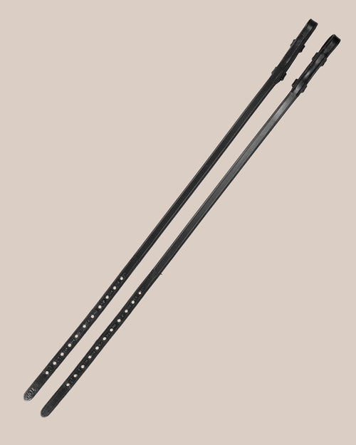 Flat Leather Cheek Piece – Dressage (Black) | No. 141