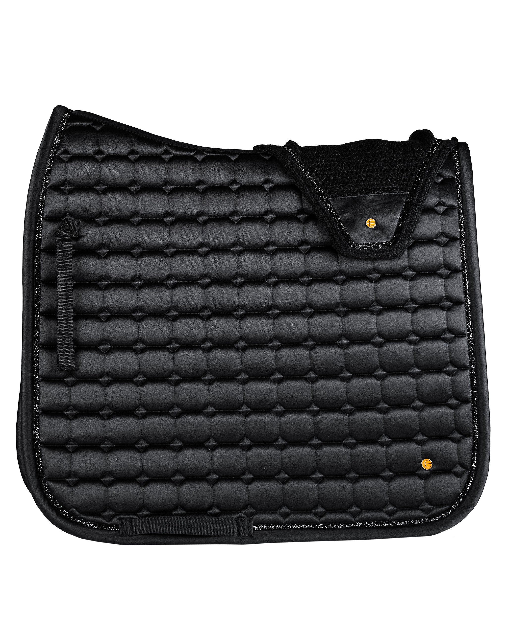 Dressage Saddle Pad with Glitter Trim (Black)