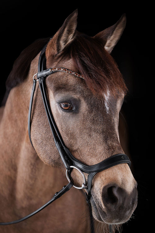 Smoked Topaz Crystal Browband – 8 mm Stones (Black) | No. 60