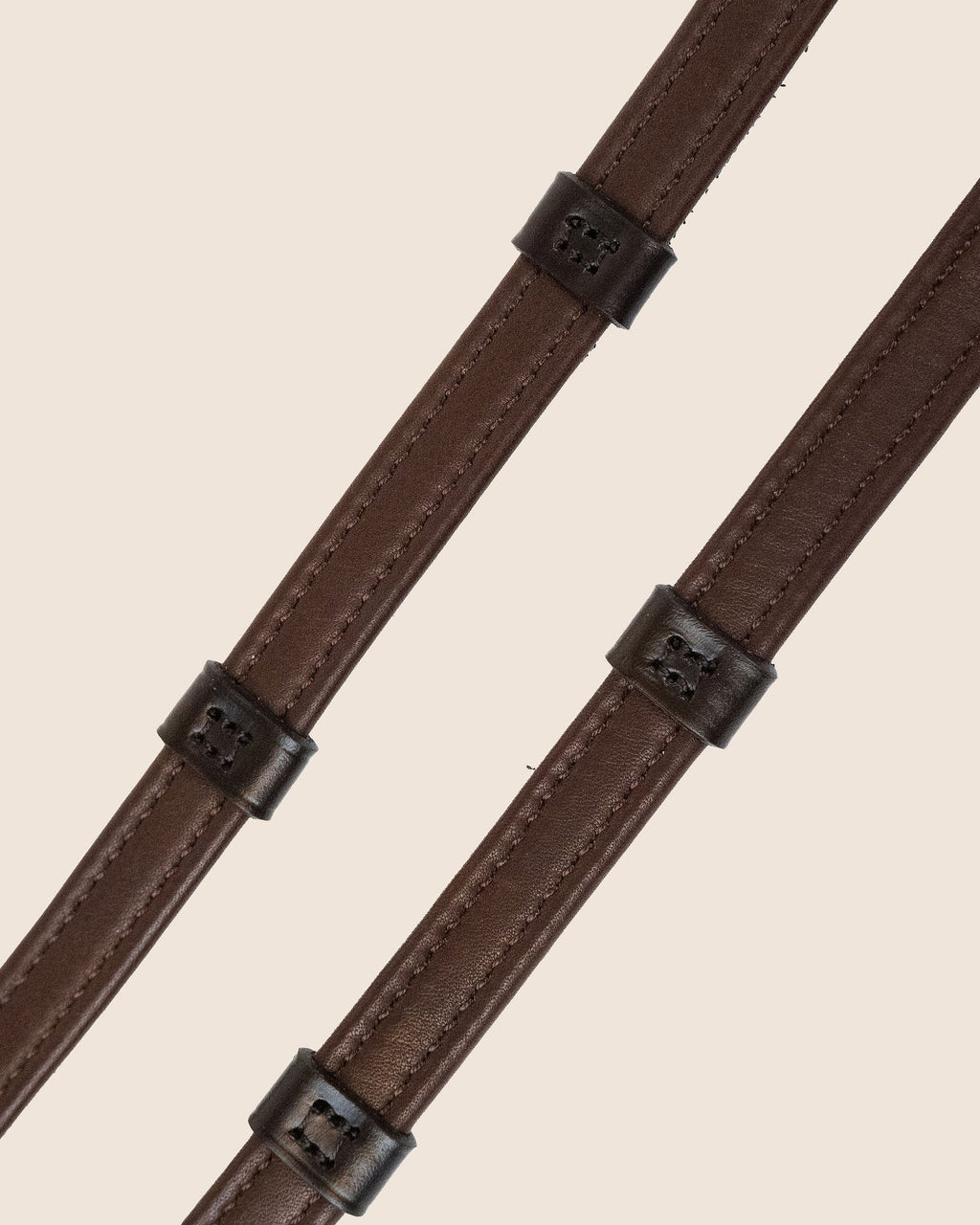 Round-Stitched Softy Reins with Stops (Brown) | No. 37