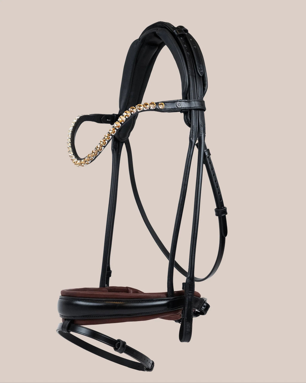 Bridle Rolled-Stitched - Matte Black - Brown Padding | No. 108