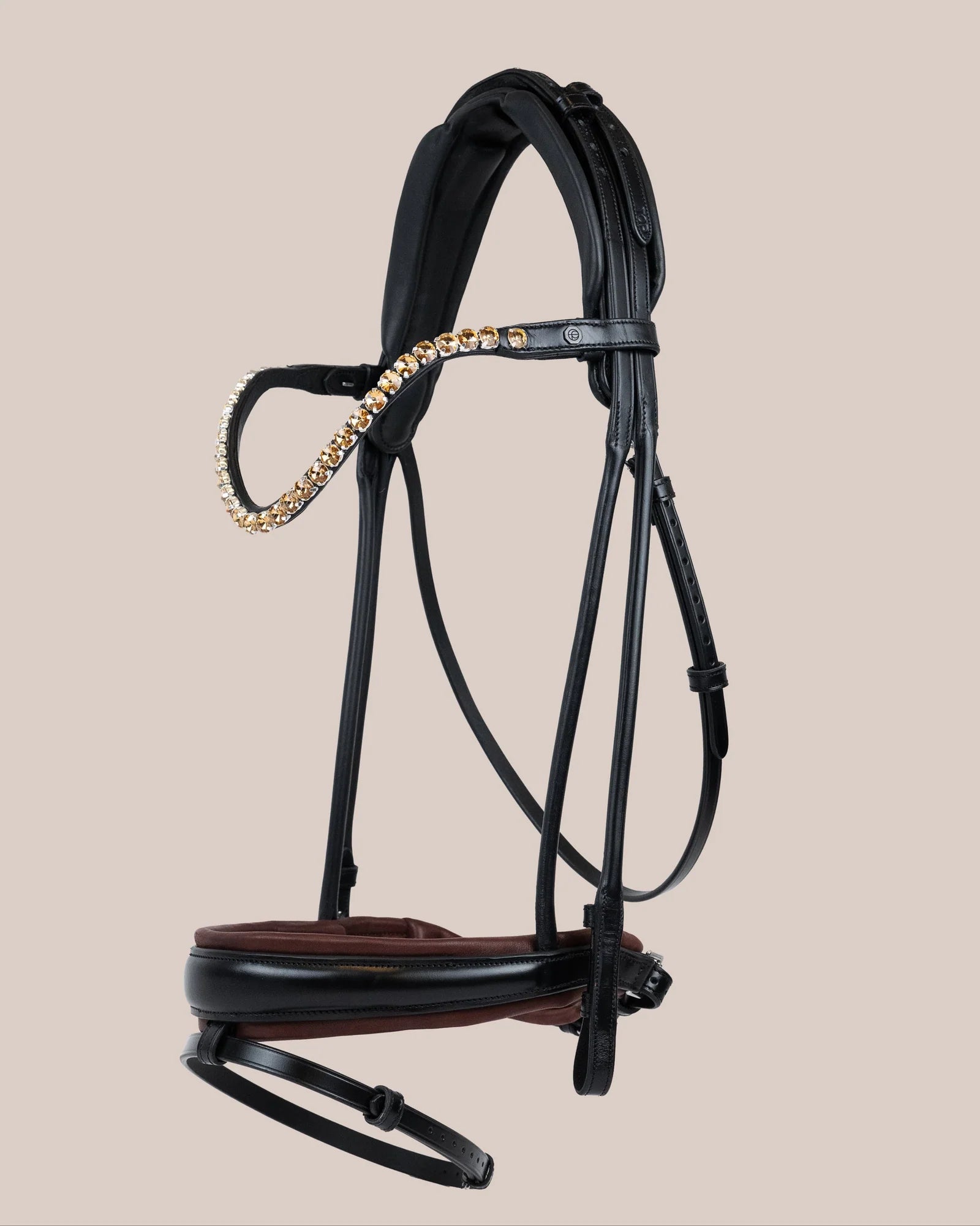 Bridle Rolled-Stitched - Matte Black - Brown Padding | No. 108