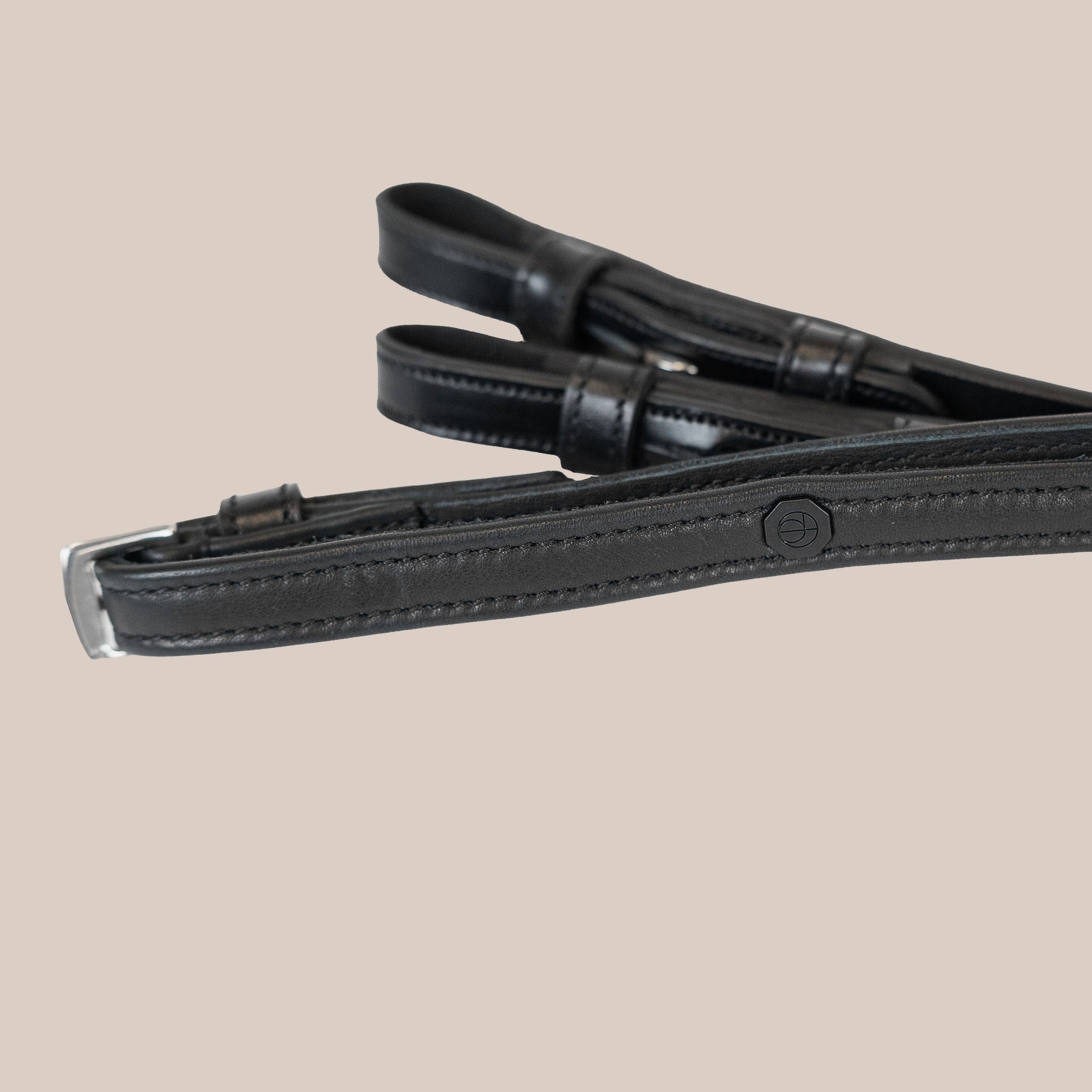 Flat Super Grip Reins with Stops (Black) | No. 39