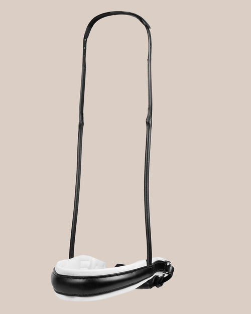 Round-Stitched Noseband with White Padding (Black) | No. 100