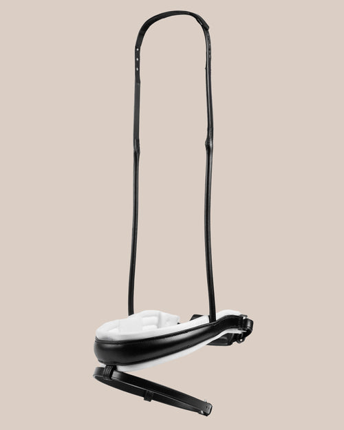 Round-Stitched Noseband with White Padding (Black) | No. 100
