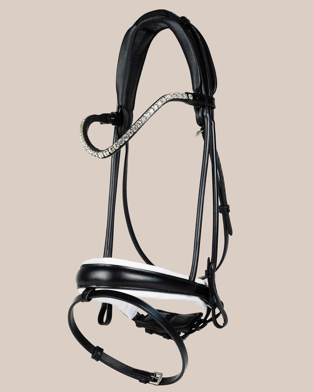 Bridle Rolled-Stitched - Matte Black - White Padding| No. 103